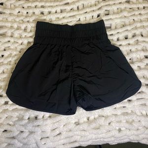 Black scrunched shorts